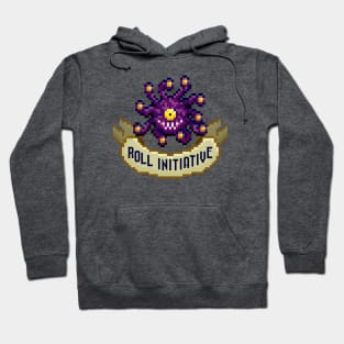 Roll Initiative Beholder 8 Bit Retro Pixel Art Hoodie